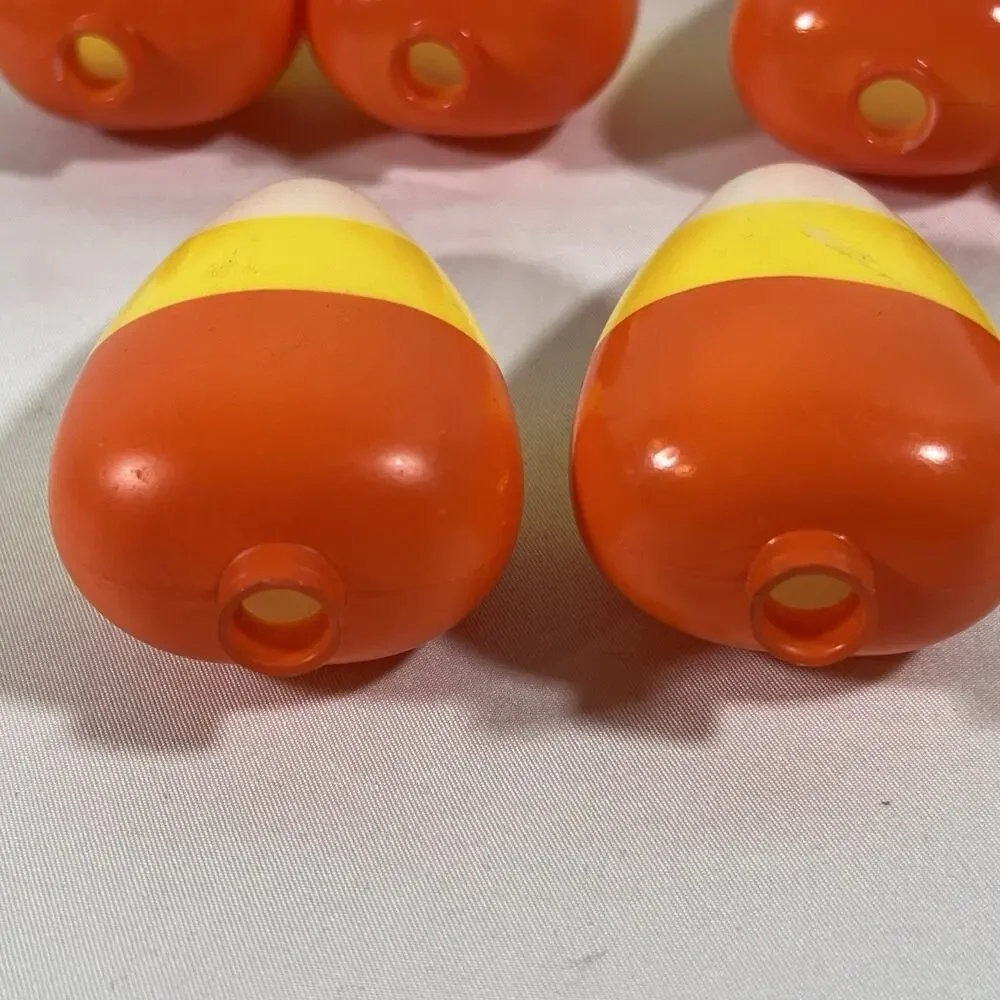 Vintage Set of 10 Candy Corn Blow Mold Plastic String Light Covers Halloween